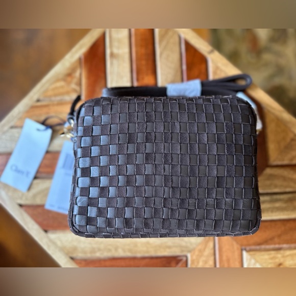 Clare V. Midi Sac - Nappa & Suede Woven Checker Mahagony NWT $375 - Picture 2 of 14